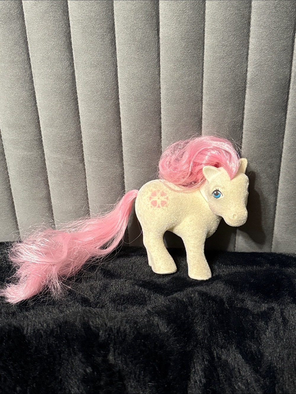 Vintage G1 My Little Pony Sundance Flocked Pony Pink Hair Hasbro MLP 1980s